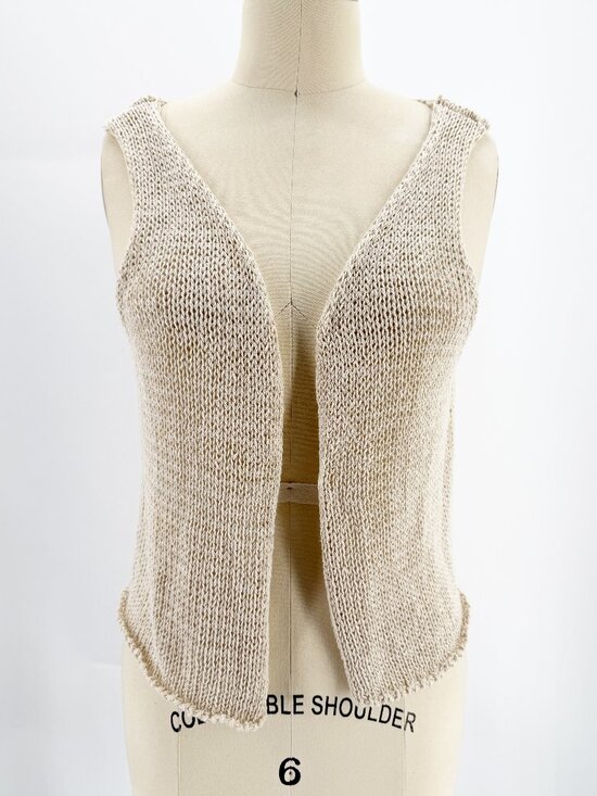 Monki Jackets & Blazers - MONKI KNIT CROCHET OPEN FRONT VEST Neutral M